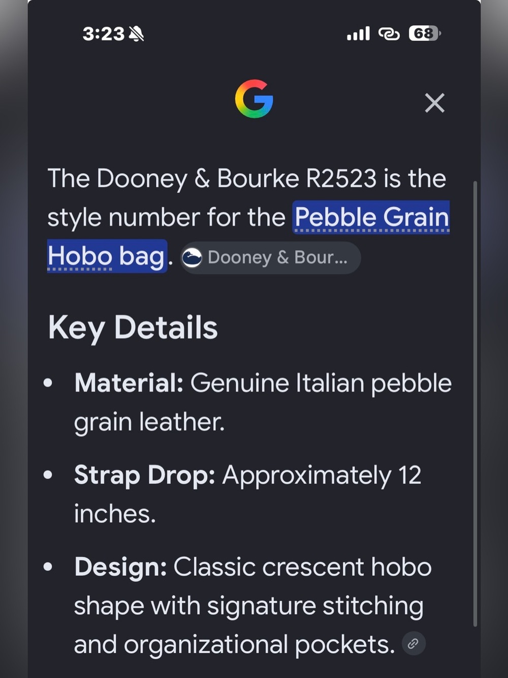 Dooney & Bourke hobo R2523 - Picture 8 of 10